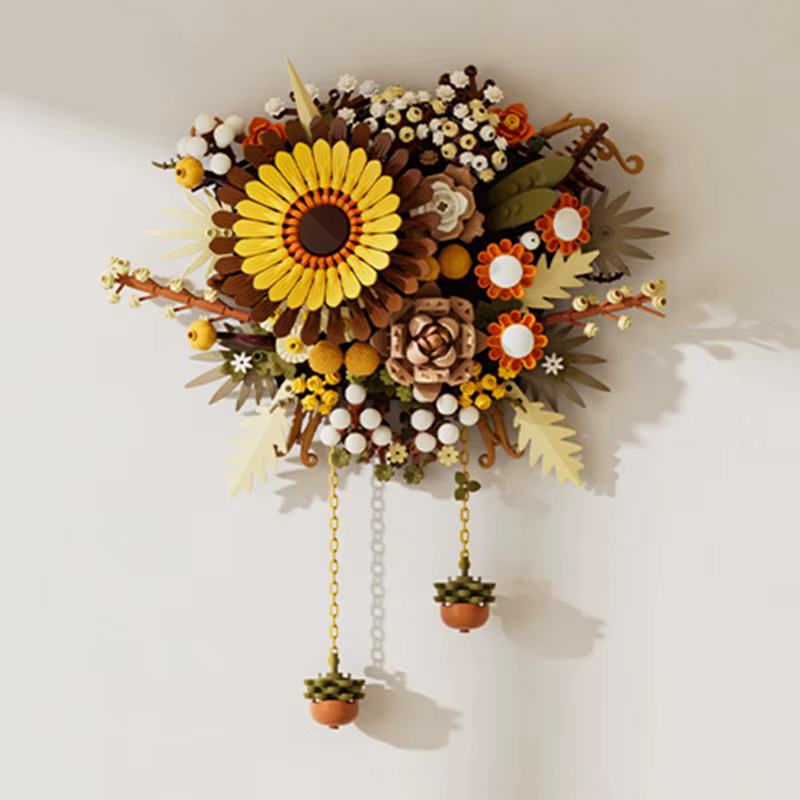 Bricolage plantes Art mur fleurs simulé tournesol salon pendentif blocs de construction modèle briques enfants ensembles jouets