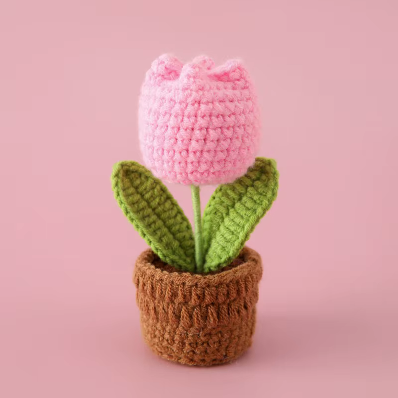 Mini tulipes Crochet fleurs en pot mignon tricot