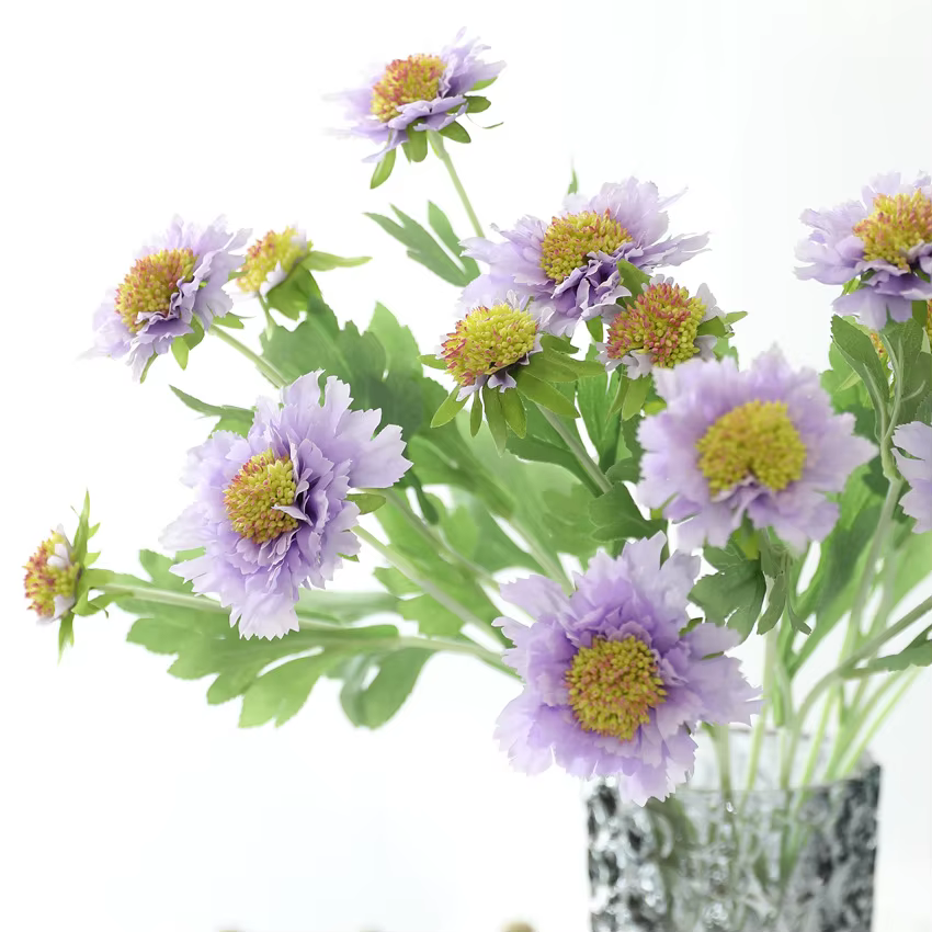 1 pièces fleurs artificielles Scabiosa Pincushion fleur branche décor à la maison décoration de jardin F1408