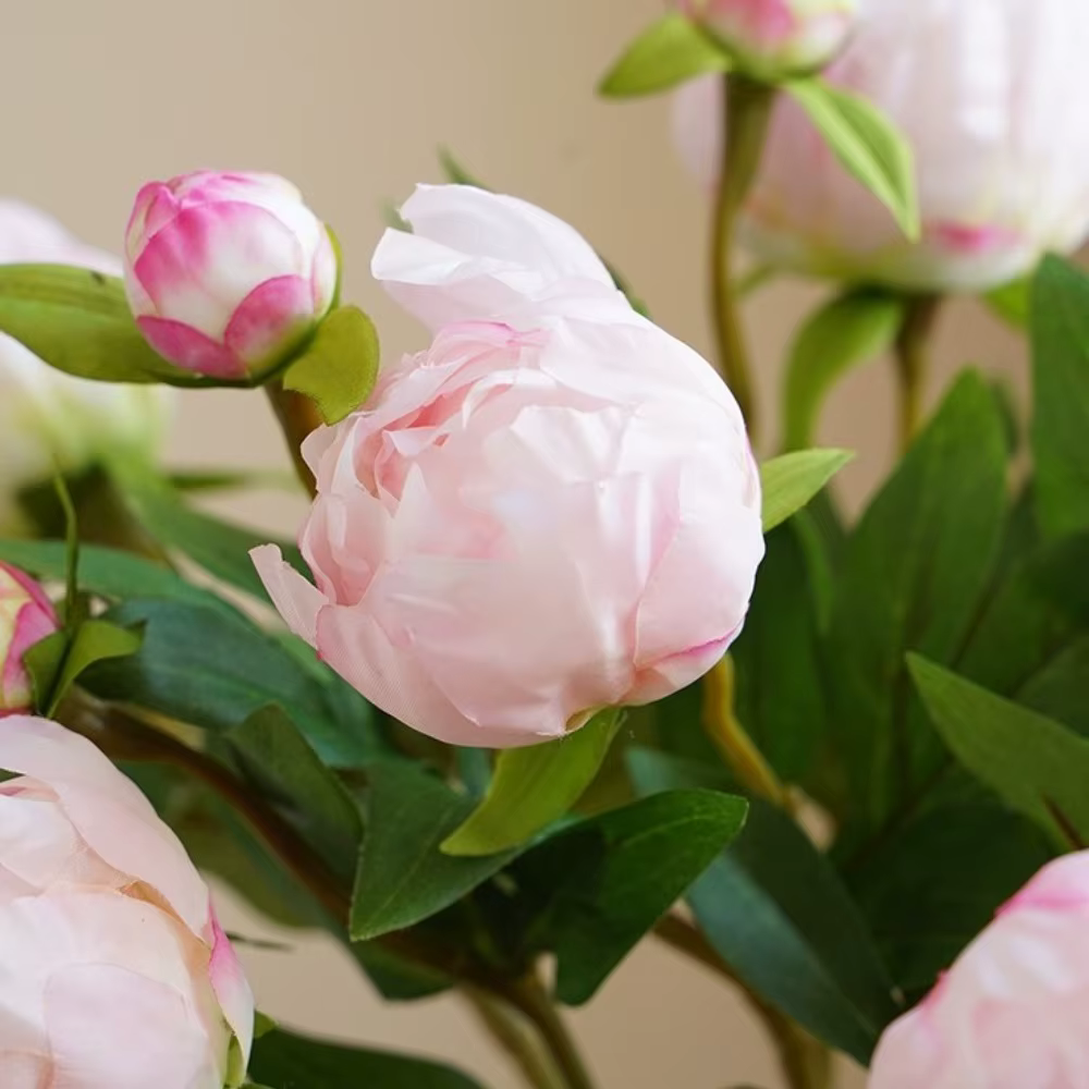 Fleurs de pivoine artificielles réalistes à 2 têtes