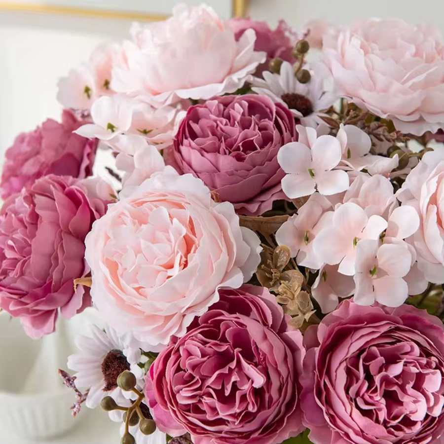 Fleur artificielle soie pivoine persane cour extérieure jardin Festival de mariage Bouquet de mariée Accueil Table bricolage cadeau boîte Scrapbook Decor
