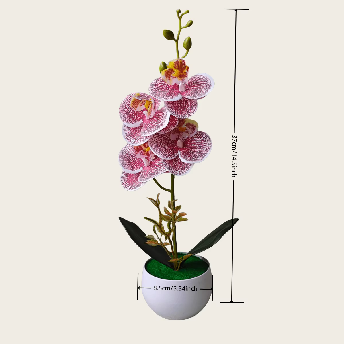 Plante en pot d'orchidée artificielle réaliste avec Pot en plastique pour la décoration de pièce maîtresse de table
