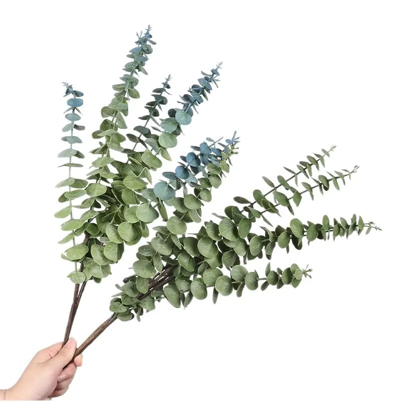 Lot de 5 bouquets d'eucalyptus artificiels en plastique