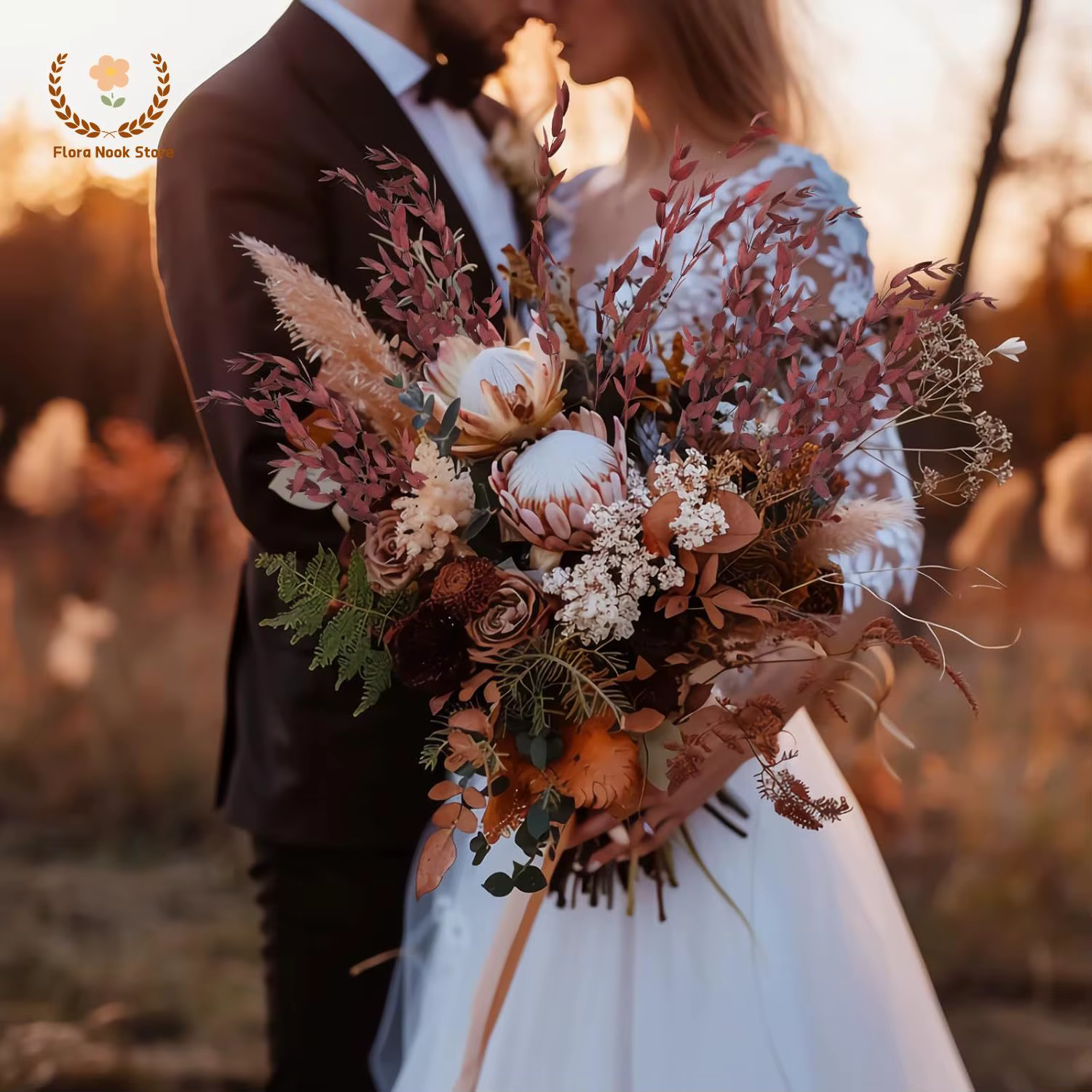 Bouquet de feuilles d'eucalyptus rouge véritable