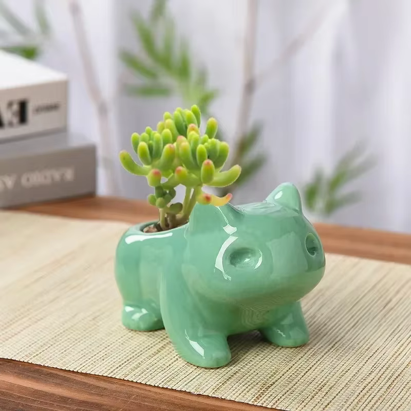 Mini pot de fleurs en céramique avec trou de drainage