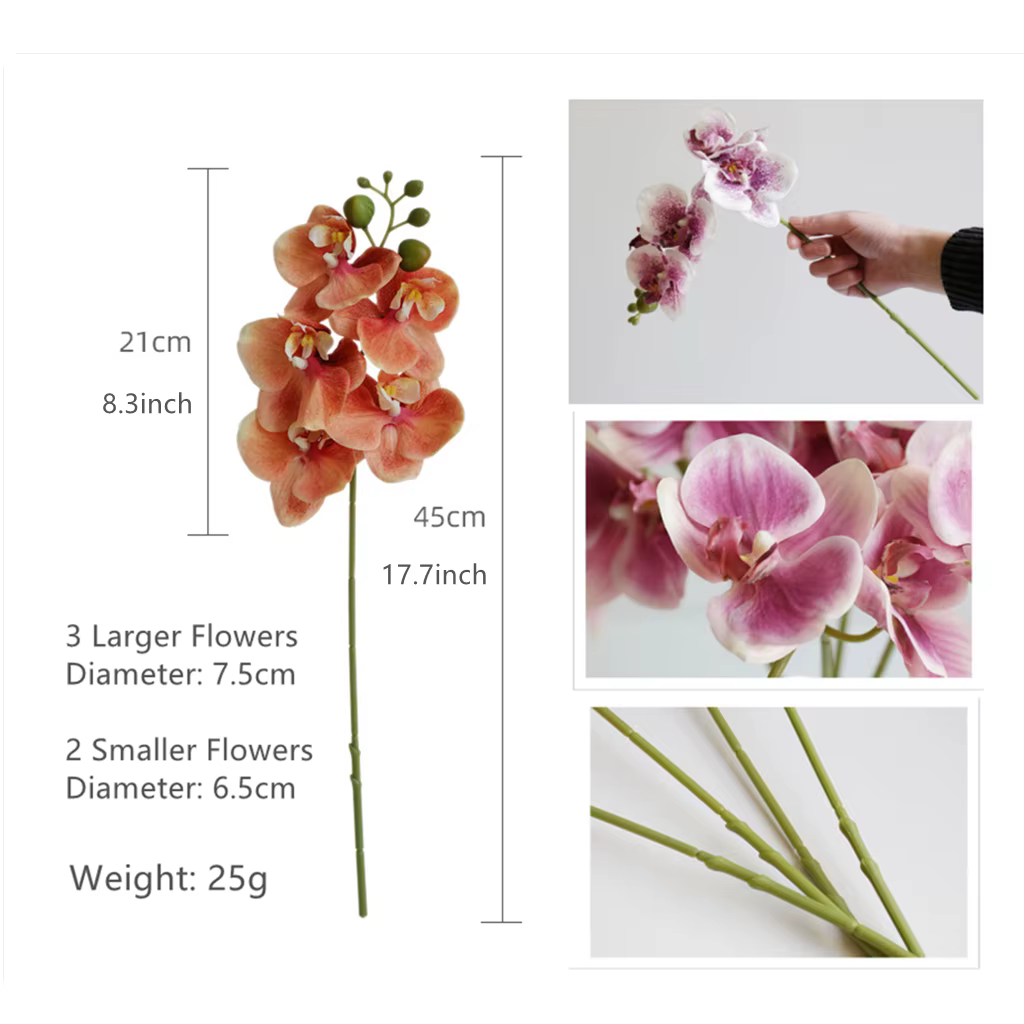 Fleur d'orchidée artificielle 45cm/17 pouces