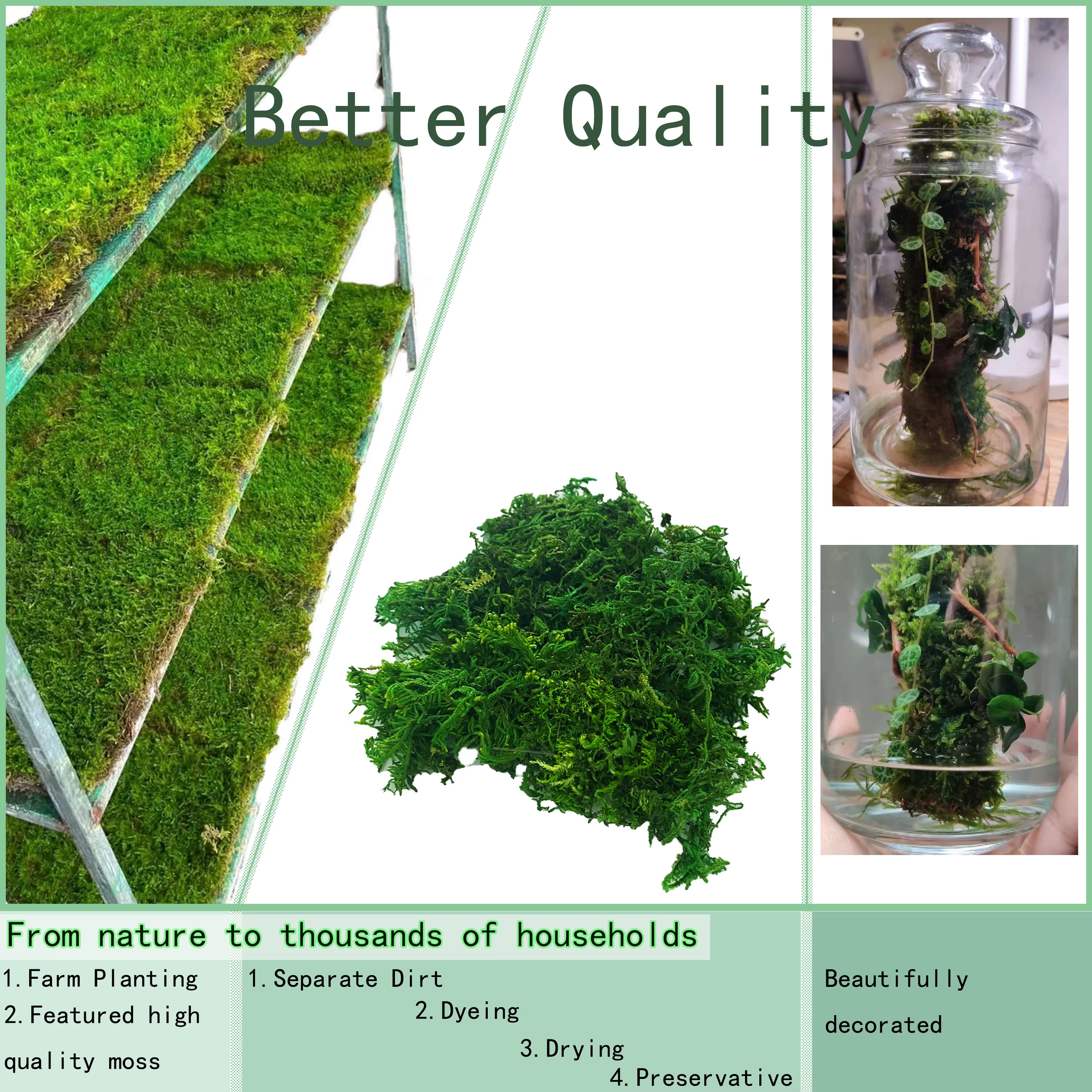 Mousse artificielle verte pour plante en pot