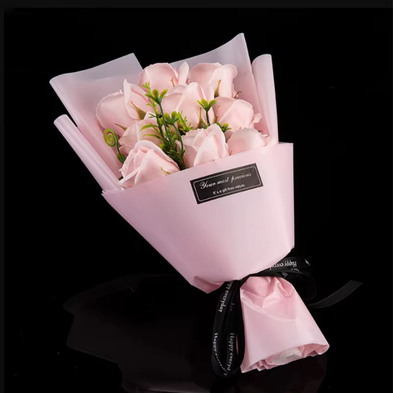 Bouquet de roses artificielles en soie