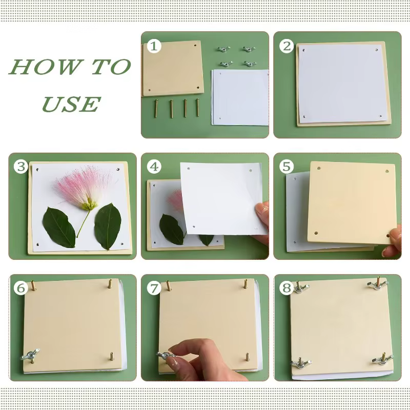 Kit de presse à fleurs en bois 4x4 pouces