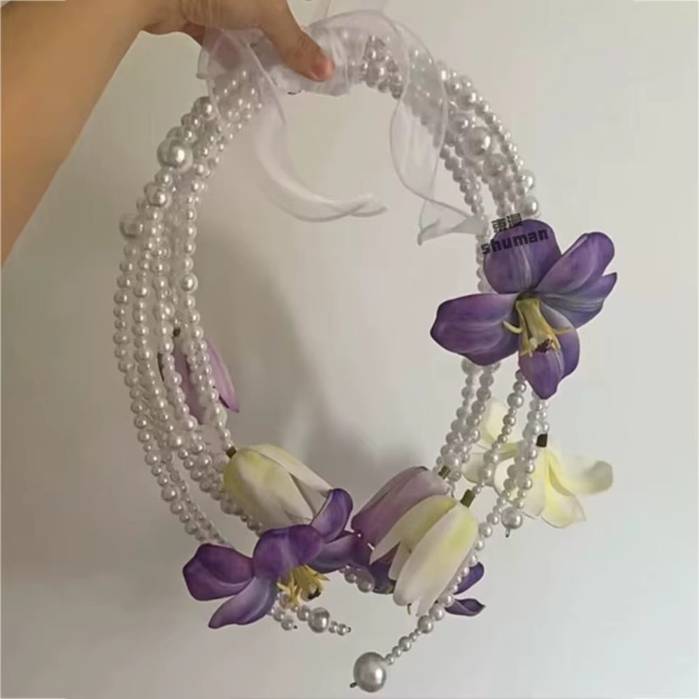 Bouquet de fleurs artificielles de luxe avec perles pour mariage