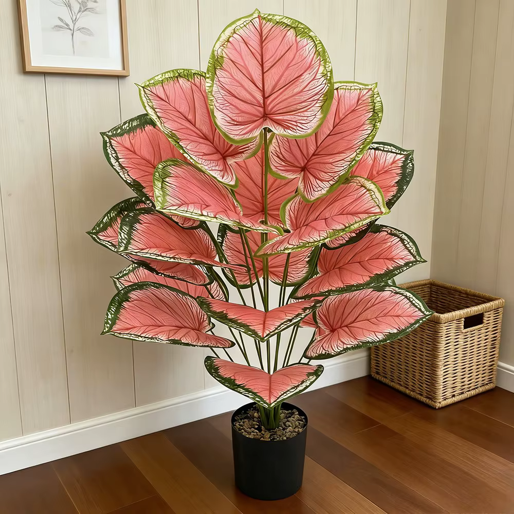 Plante Artificielle Caladium Rose
