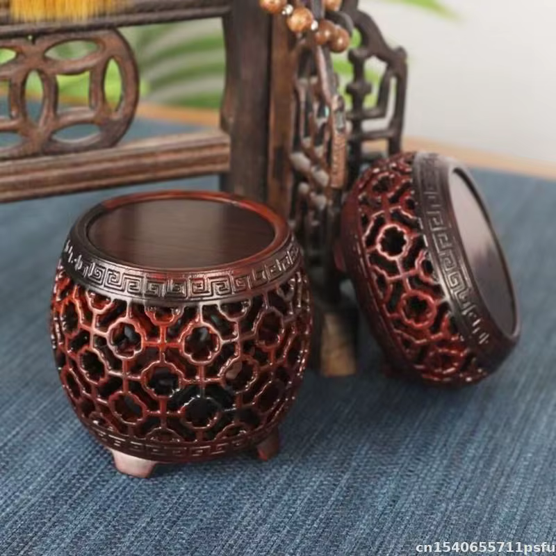 Socle en palissandre - Artisanat creux fait à la main | Présentoir polyvalent pour figurines