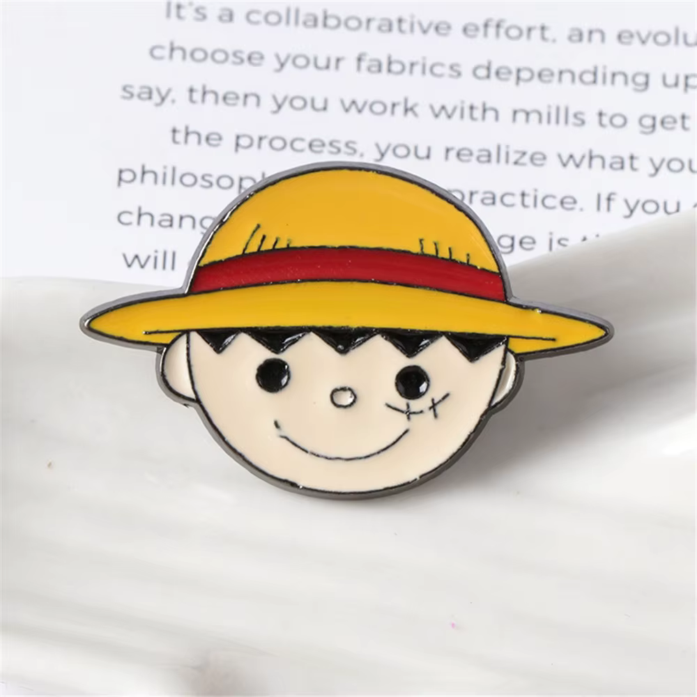 Broche de Personnalité de Dessin Animé, Danemark ge en Métal, Accessoires de Cartable pour Étudiants, Garçons et Bol, Périphérique Anime, Cadeau Luffy, 1 Pièce