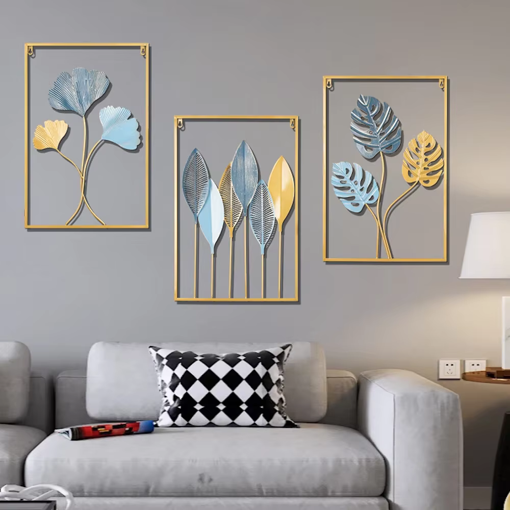 Mur de fer de cuir chevelu de palmier de Ginkgo doré coloré