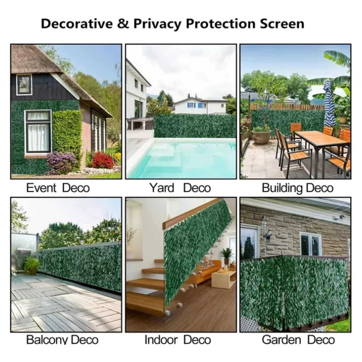 Artificial Ivy Fence Privacy Screen 50x300cm 100x300cm 4 Leaf Styles Faux Green