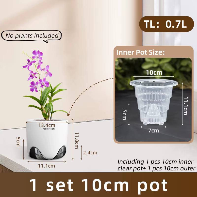 Meshpot-Pots d'orchidées à double couche avec trous
