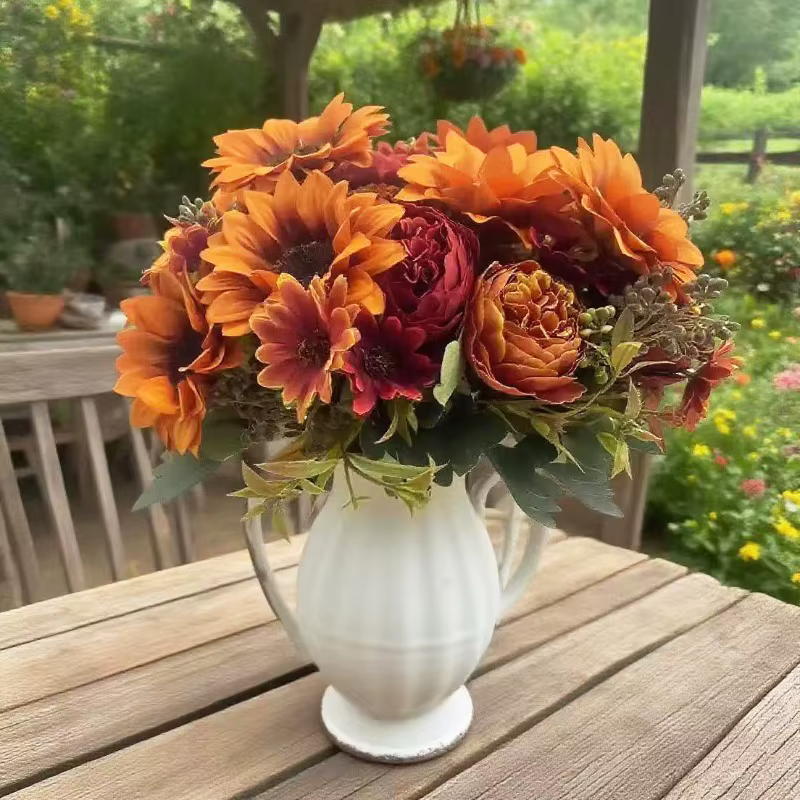 Bouquet de chrysanthème de tournesol artificiel de printemps
