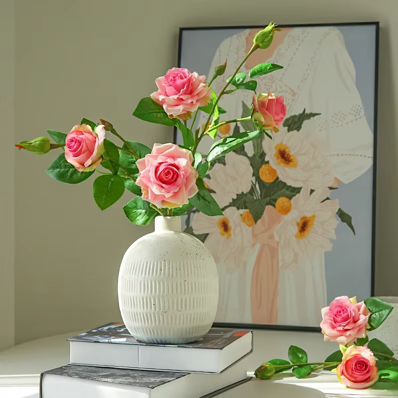 Fleurs artificielles au toucher réel