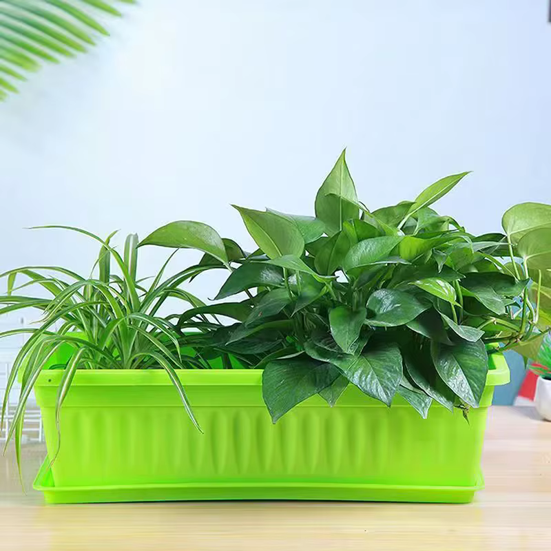 1 ensemble de jardinières rectangulaires en plastique pour balcon