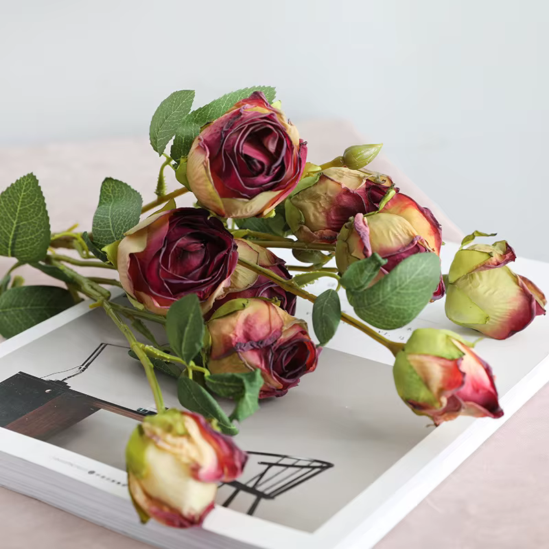 Bouquet de fausses Roses en soie
