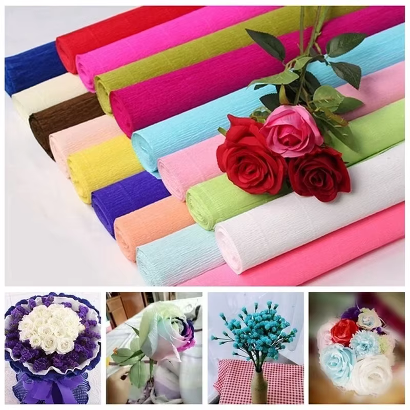Papier crépon coloré fait à la main