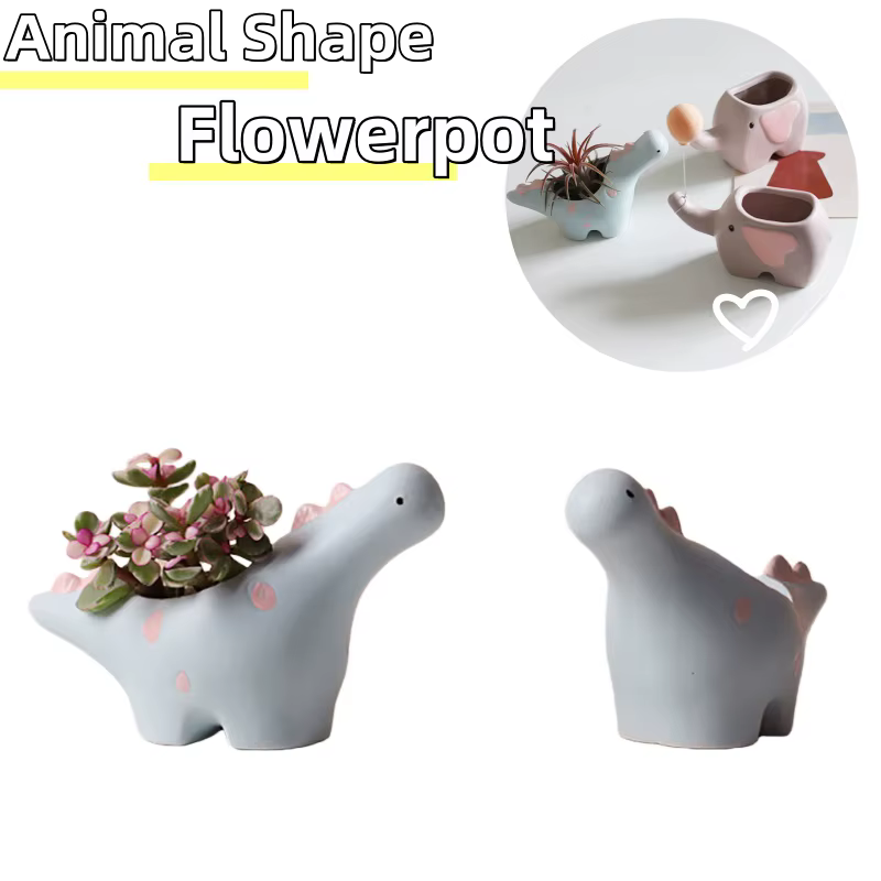 Conteneur de fleurs en céramique en forme d'animal mignon
