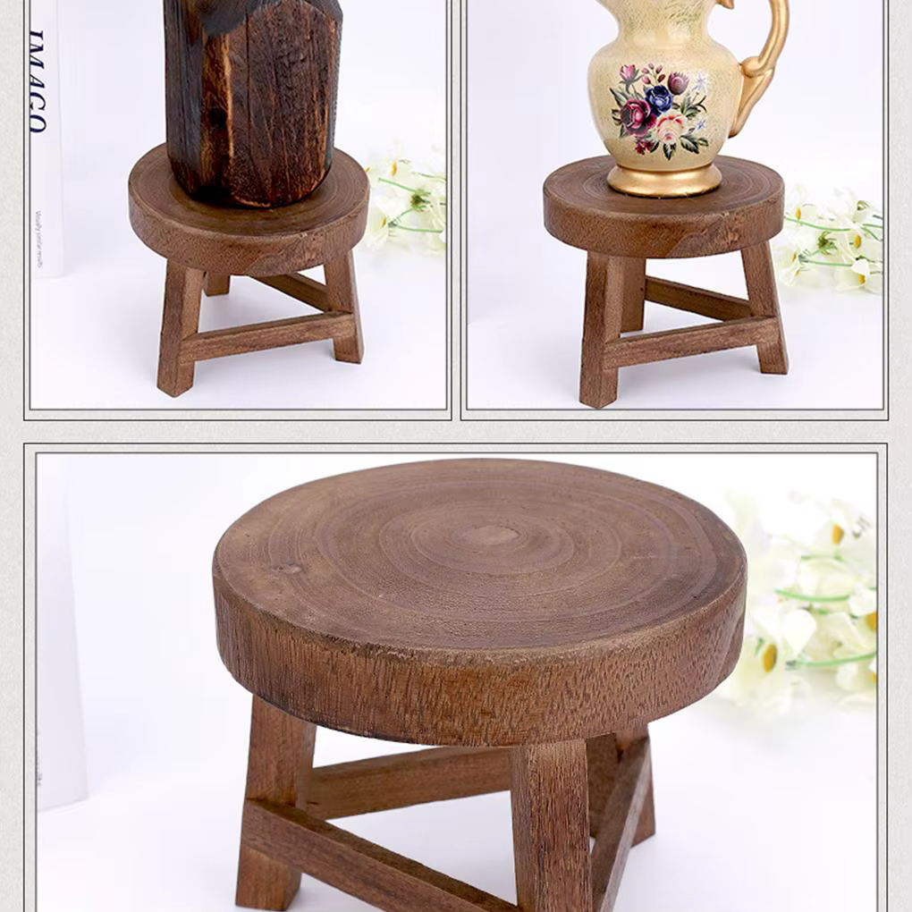 Tabourets bas en bois, petit banc