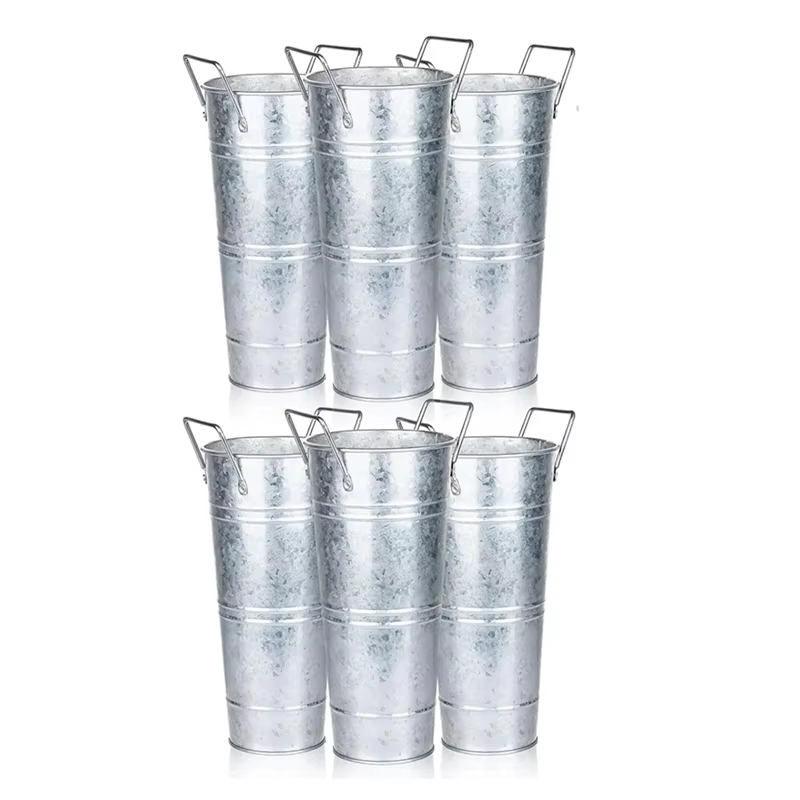 Barre de fleurs en seau galvanisé SOFT-6 pièces
