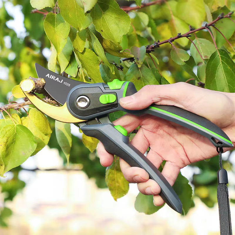 Les sécateurs de qualité industrielle AIRAJ sont des outils de jardinage permettant d'économiser du travail avec des lames tranchantes pour l'élagage des arbres et couper des fleurs