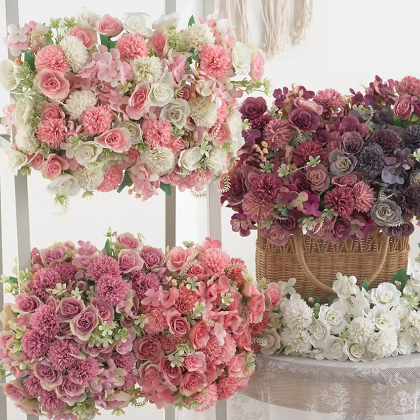Fleurs artificielles 30CM Soie Roses Couronne De Mariage Brial Bouquet Vase HomeRoom Décor Festival Guirlande Scrapbooking FakeHydrangea