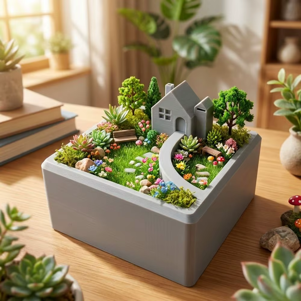 Ornements en impression 3D en forme de maison