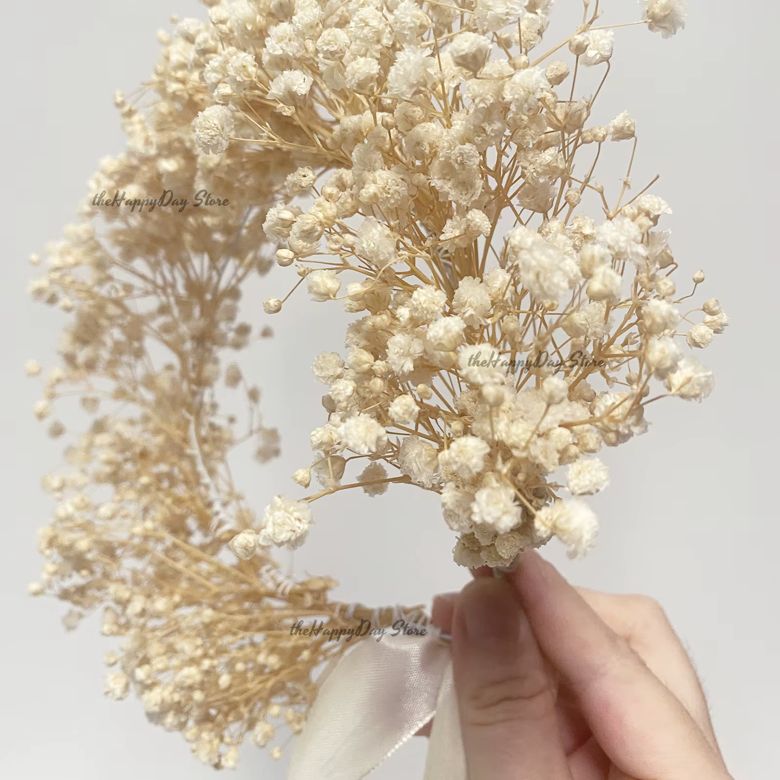 Couronne de fleurs séchées de 15 pouces pour mariage