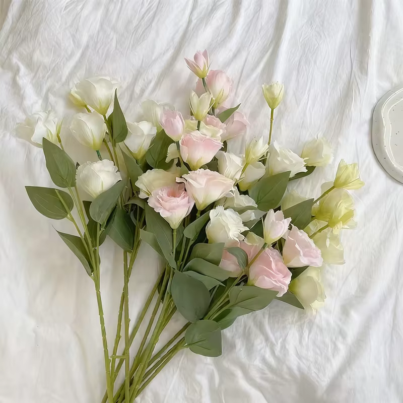 1 pièces 70 cm fleur artificielle en gros Trigeminal Eustoma