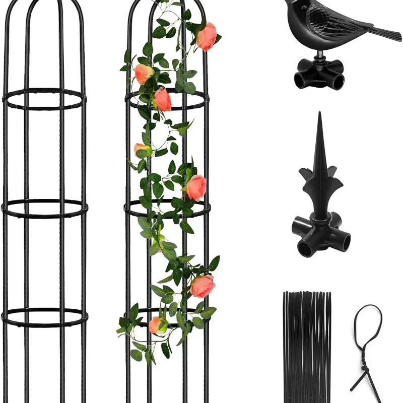 Support de grimpement en métal antirouille pour plantes en pot