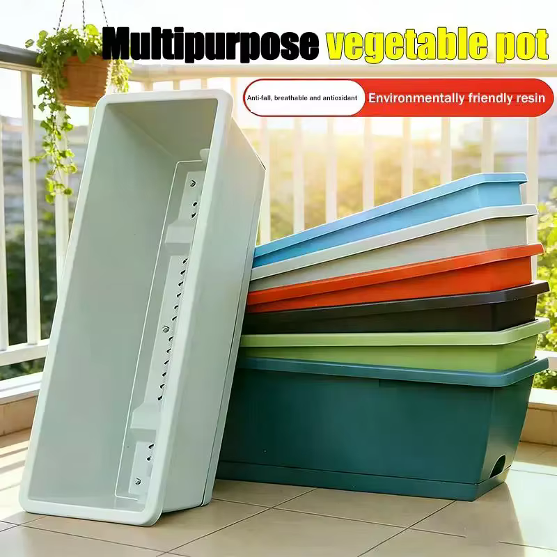 Pot de fleurs auto-absorbant pour culture de légumes d'intérieur avec trou de drainage et corde absorbante