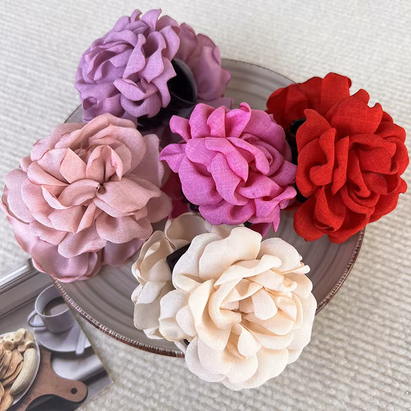 Barrettes romantiques en forme de Rose française pour femmes