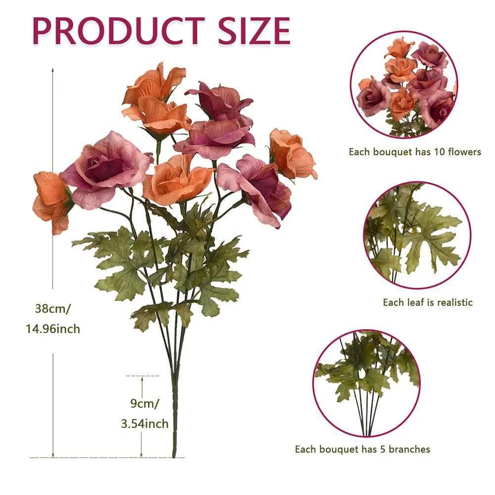 Arrangement floral de roses artificielles multicolores