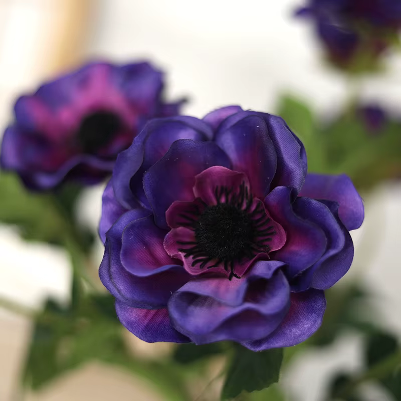 Fausses fleurs d'anémone à 3 têtes