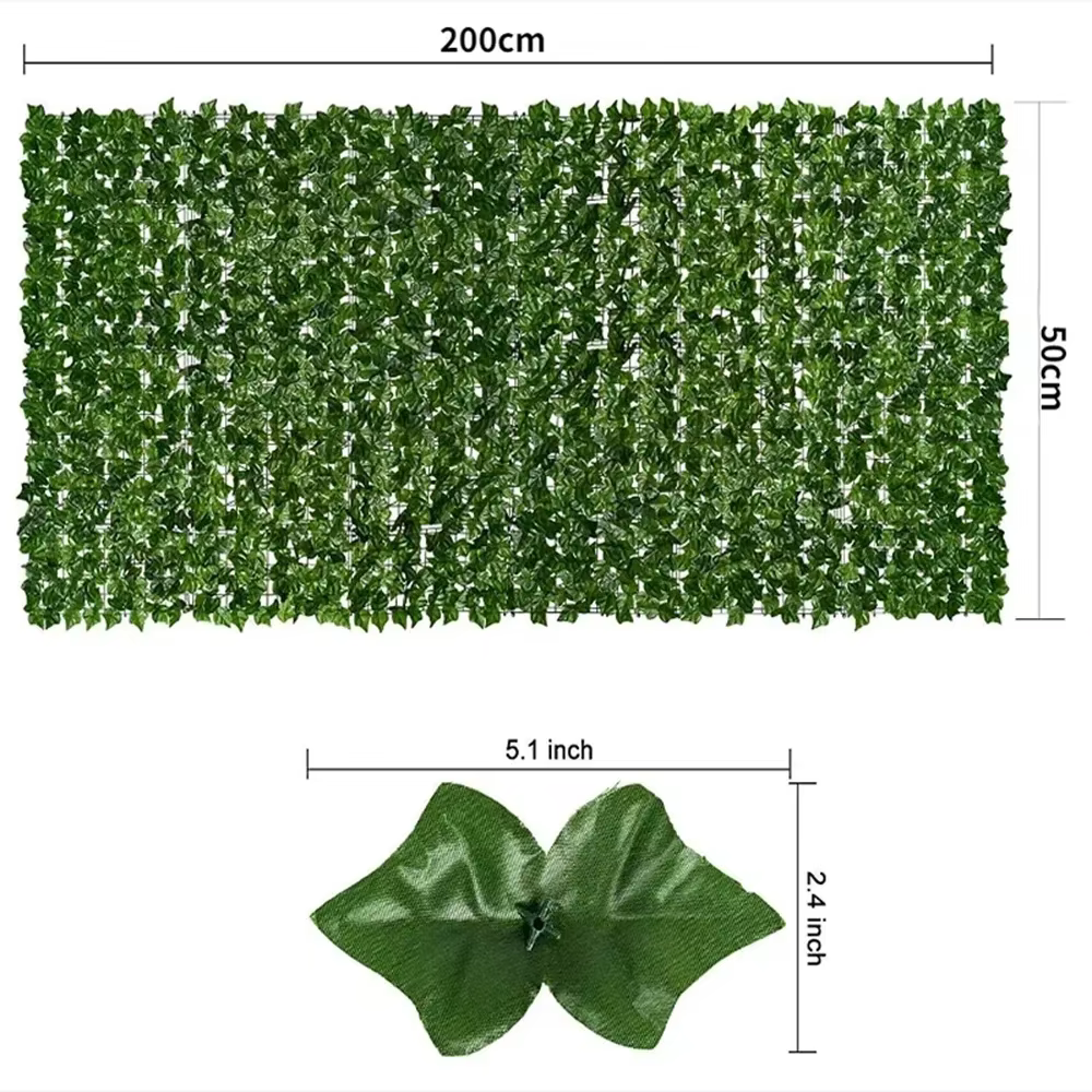 Panneaux de clôture à feuilles vertes