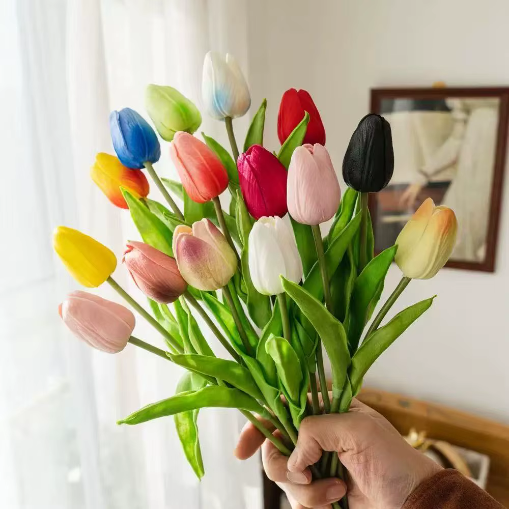 1/5/10/15 pièces tulipes fleurs artificielles vraies