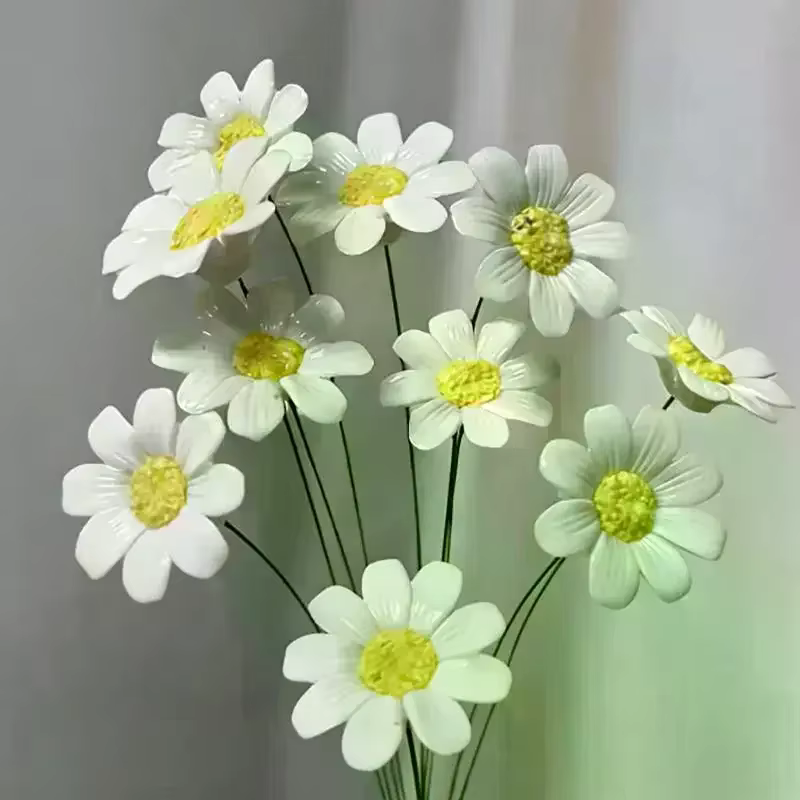 6/8/10 pièces de fleurs de marguerite en céramique