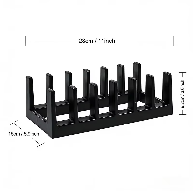 Support de rangement multifonctionnel en plastique pour couvercles de casseroles et assiettes, organiseur de cuisine pour assiettes, couvercles, tasses et vaisselle, support de rangement pour comptoir