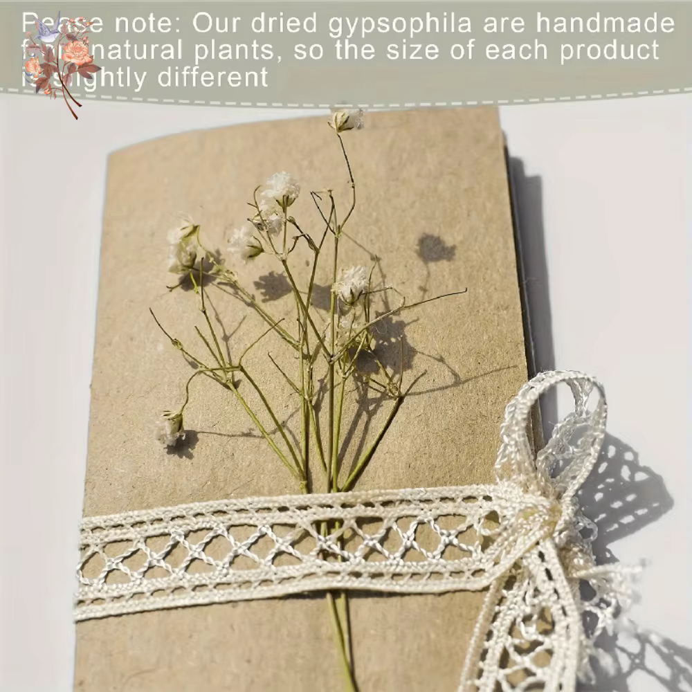 100 pièces Mini fleurs souffle de bébé séchées pour artisanat en résine bricolage décor de mariage à la maison vraie touche gypsophile petit paquet embellir cadeau