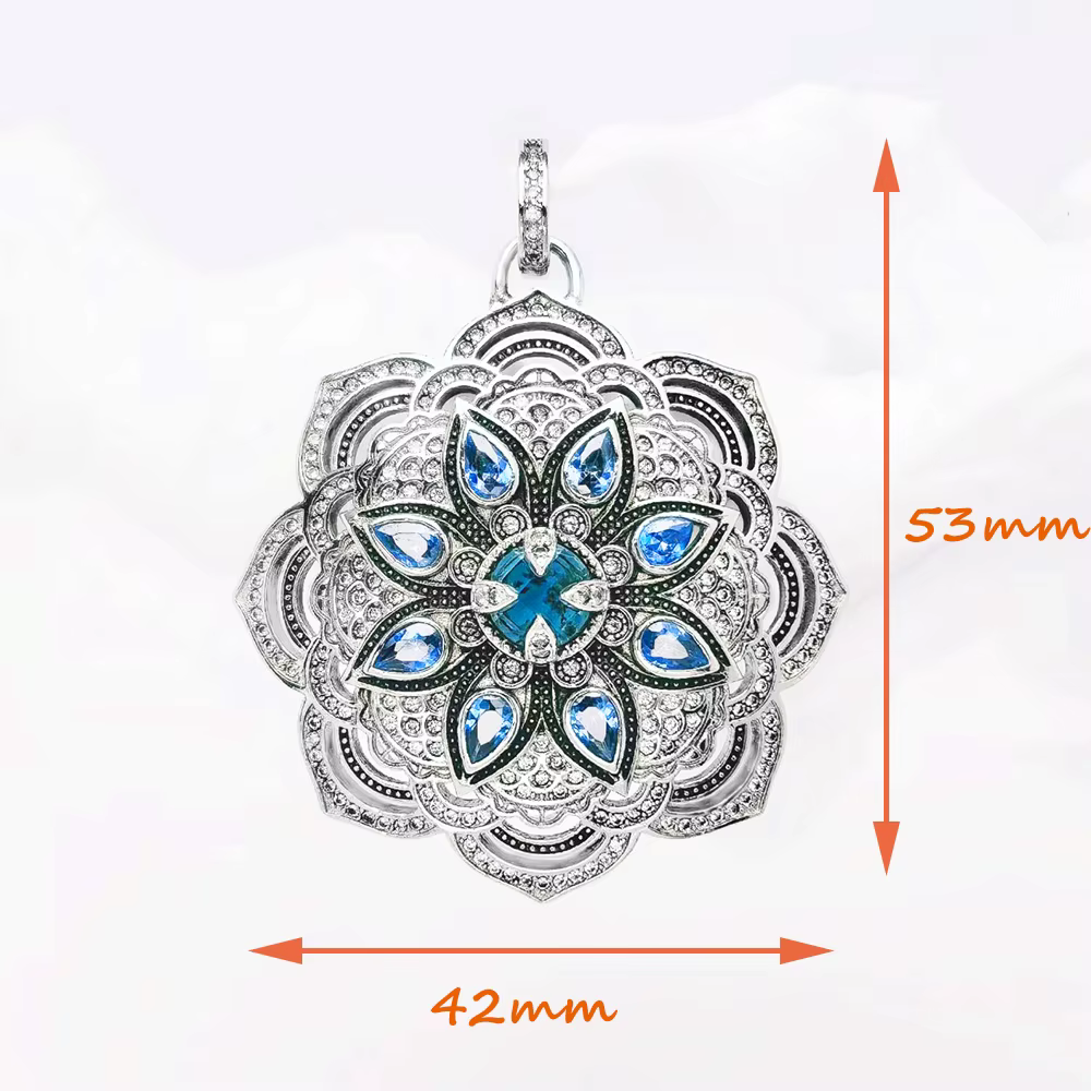 Pendentif fleur de Lotus bleu, bijoux d'été flambant neufs, accessoires en argent Sterling 925, cadeau Vintage pour femmes