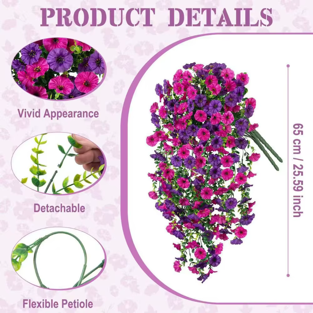 Fleurs artificielles suspendues Faux Morning Glory