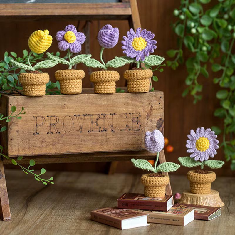 Fleurs au crochet faites main