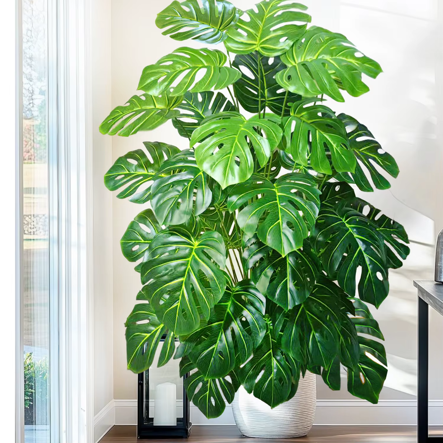 60-103 cm artificielle Monstera deliciosa Pothos Alocasia feuille fausse plante ornementale festive décoration de bureau à domicile