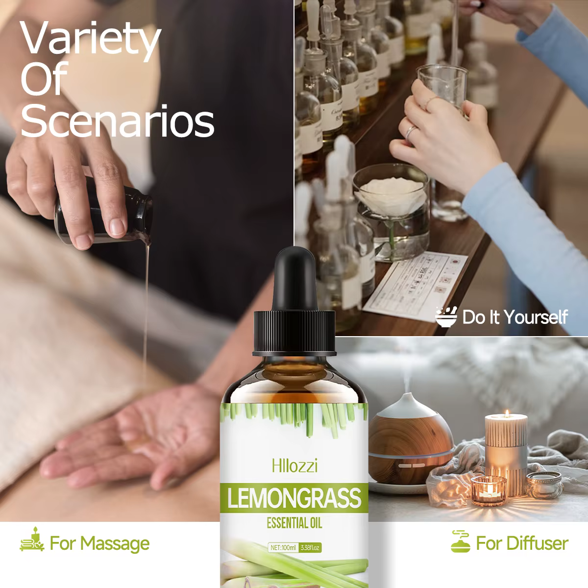Huile essentielle de citronnelle pour les soins des cheveux et de la peau
