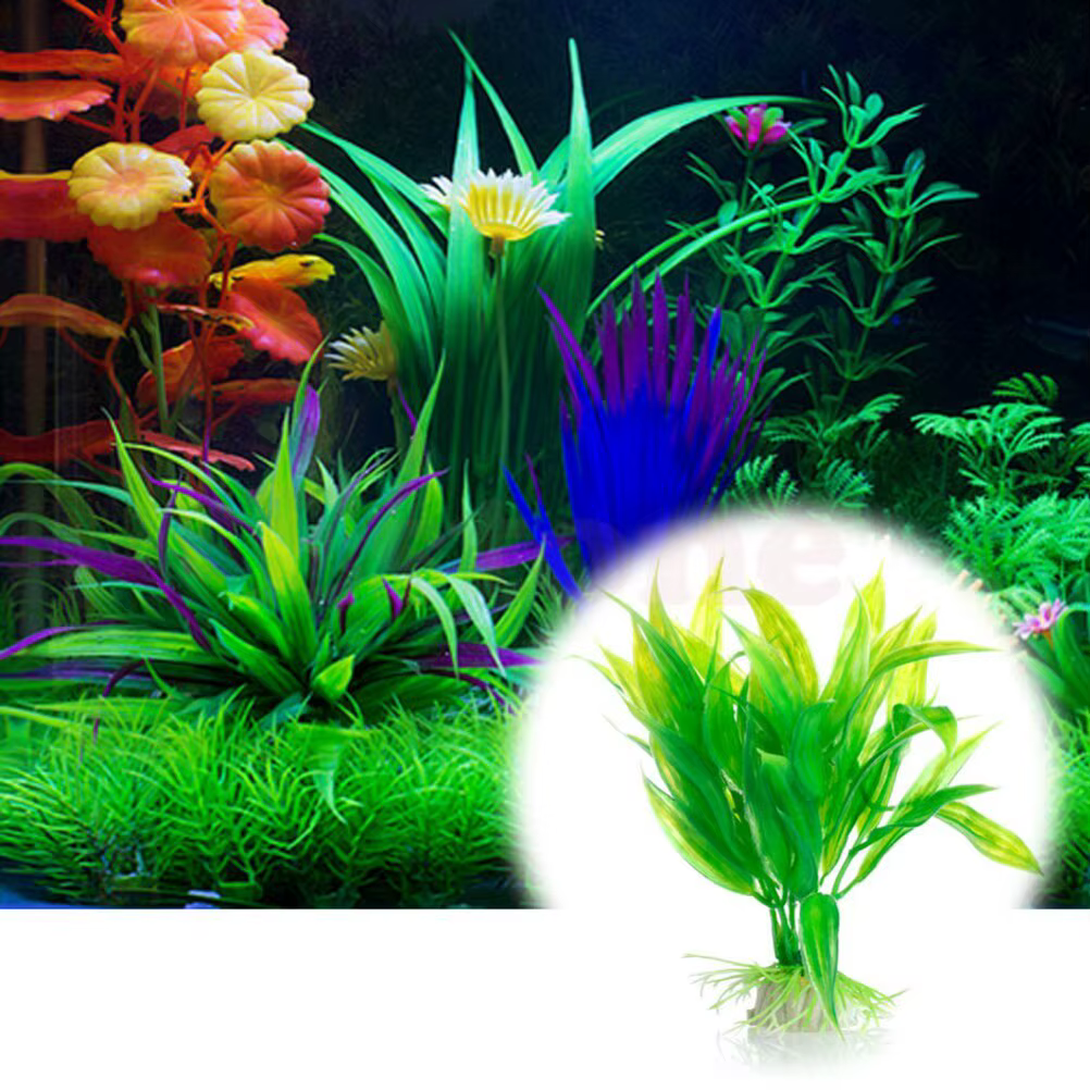 Plantes artificielles décoratives pour aquarium