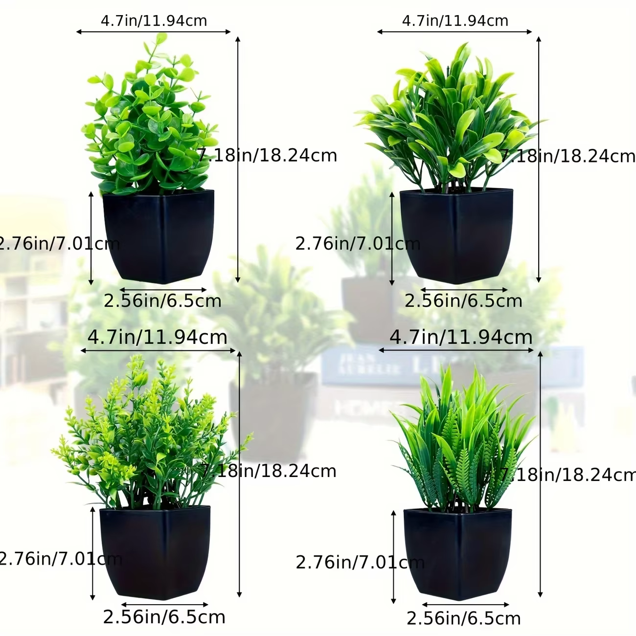 Pot noir de fausse plante